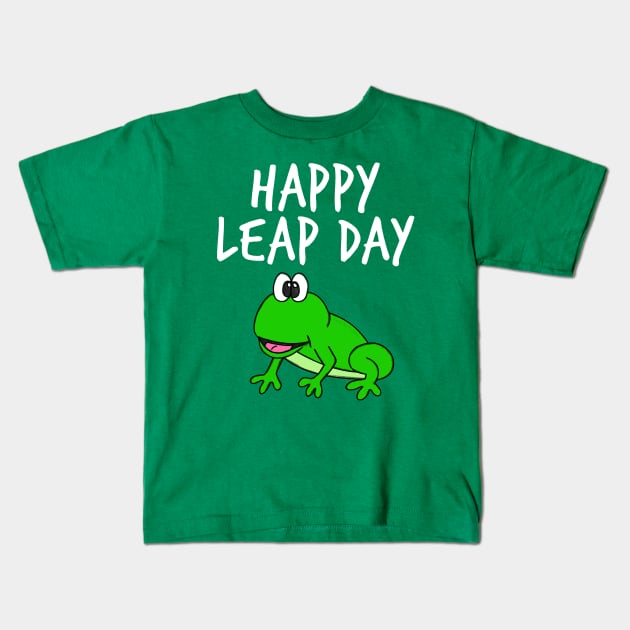 Happy Leap Day Frog 29 Feb 2024 Kids T-Shirt by doodlerob